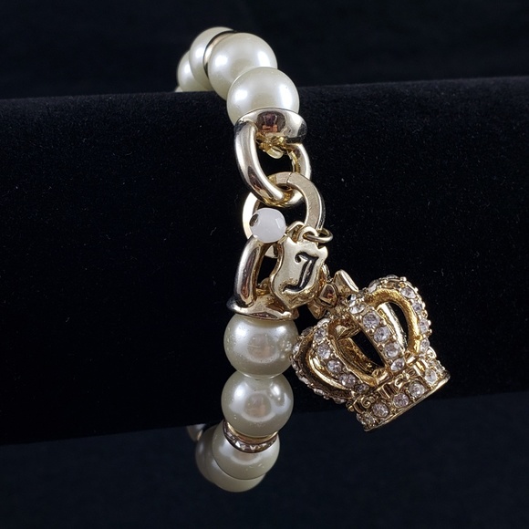 Juicy Couture Jewelry - NWOT! Juicy Couture Bracelet Pearls + Crown